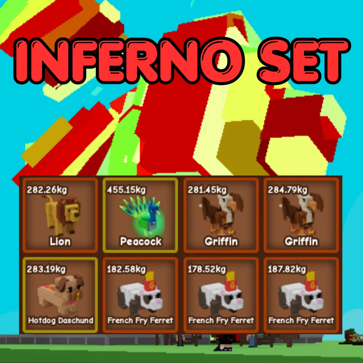 8x Complete INFERNO Leveling Pet Set All Inferno Age 500 INSTANT DELIVERY