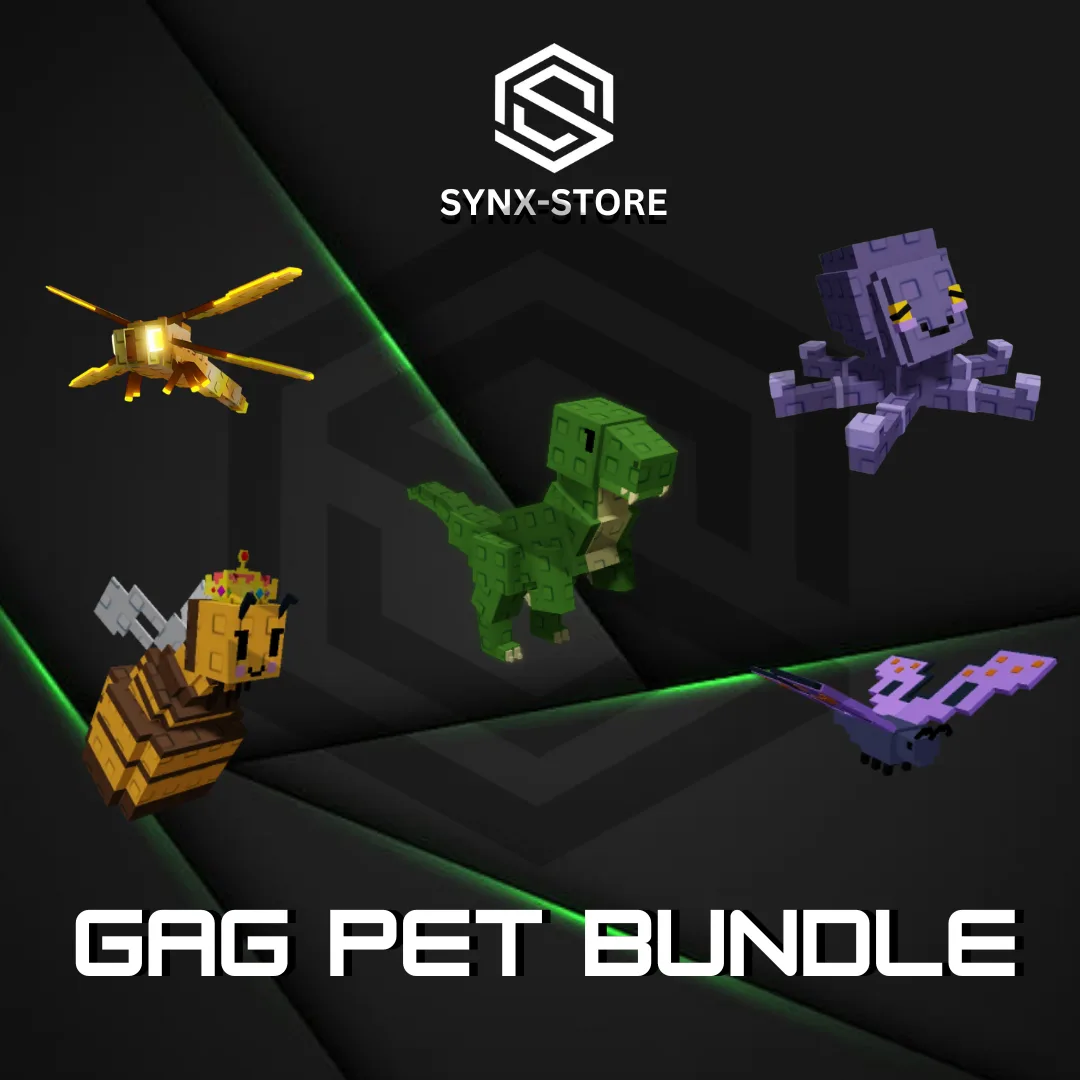 Pet Bundle 3 5 Pets Dragonfly + Butterfly + T-Rex + Mimic Octopus + Queen Bee