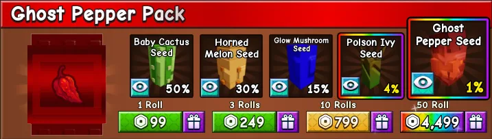Ghost Pepper Pack x50 4499R — Account account