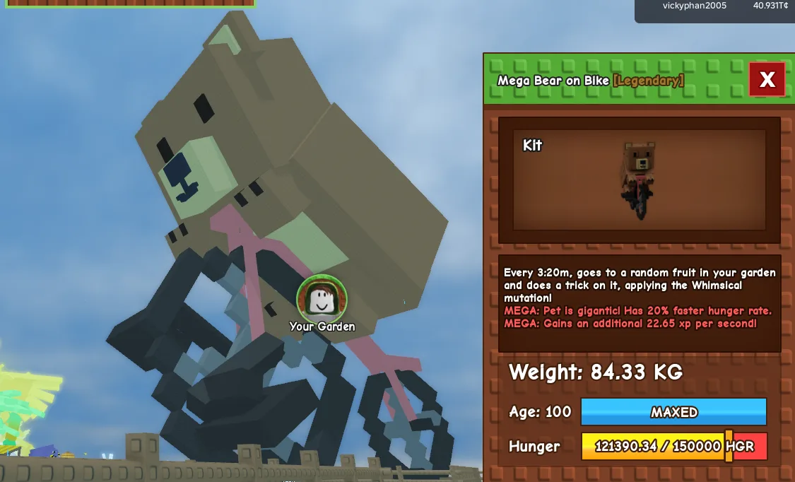 84.33kg Titanic Mega Bear on Bike