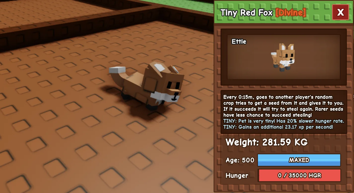 281.59kg Tiny Red Fox