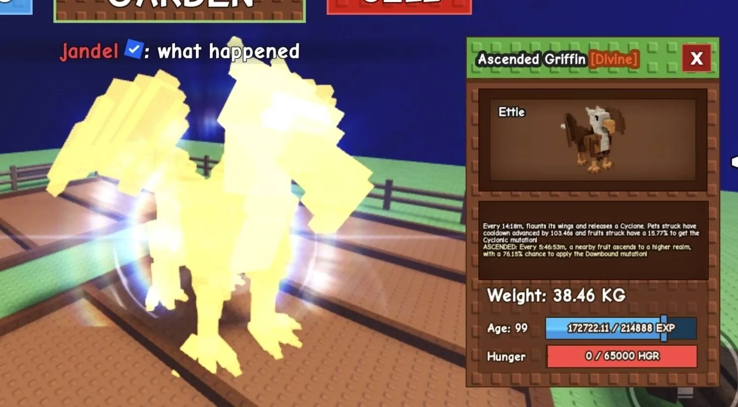 Huge ASCENDED Griffin - 38.46 KG (Age 100) — Account account
