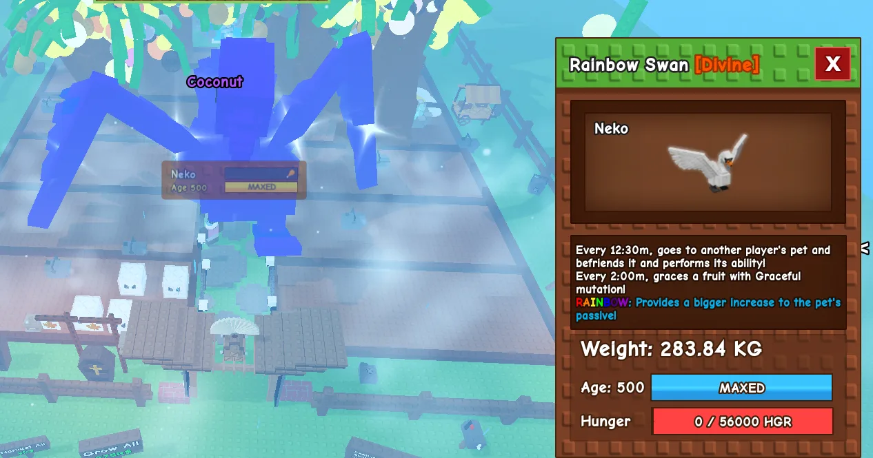 280kg+ Rainbow Swan super handsome//max capped ability//good decoration