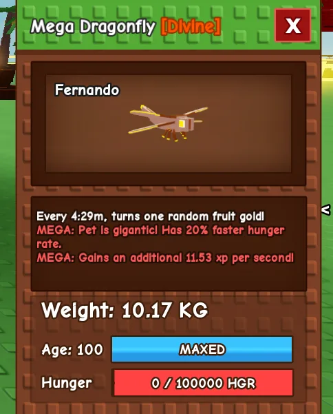 1-2 min delivery mega dragonfly age 100 4min 29 sec cooldown — Account account