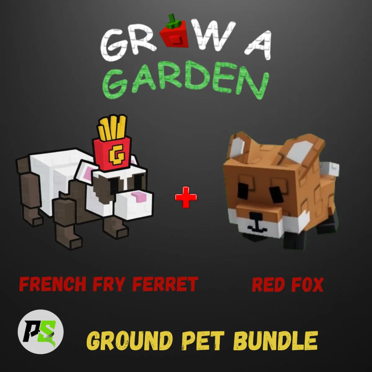Ground Pet Bundle ( French Fry Ferret + Red Fox) - Grow a Garden