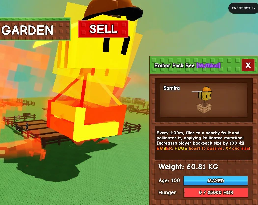 61kg+ Age 100 Ember Pack Bee