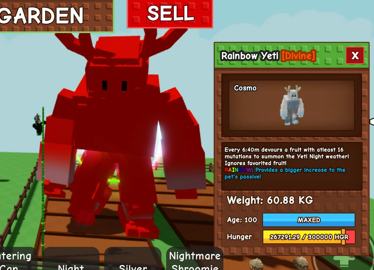 Titanic Huge Yeti 60kg+ Age 100 Rainbow Mutation