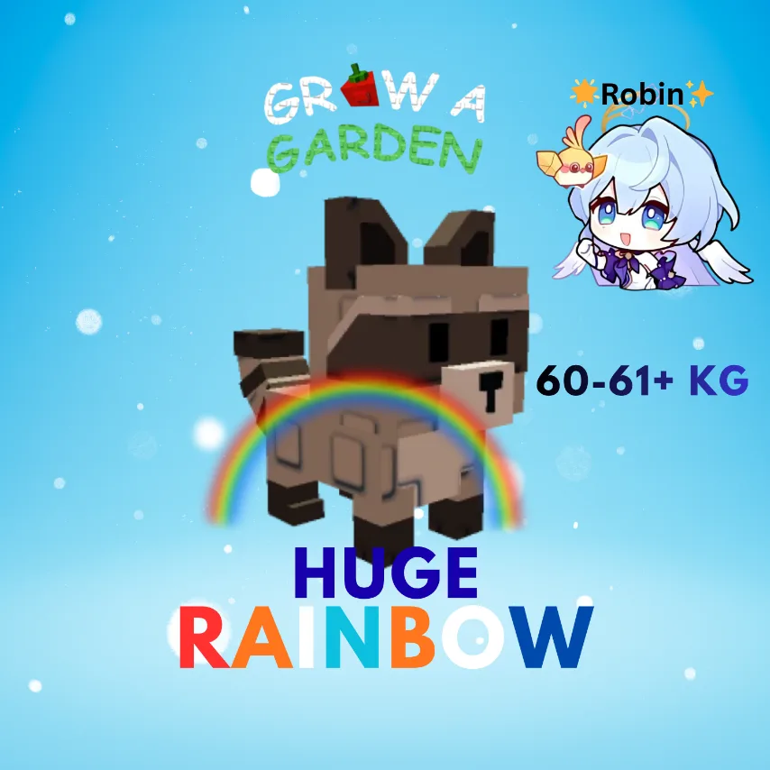 HUGE Rainbow Raccoon - 60-61+ KG - Grow a Garden — Account account