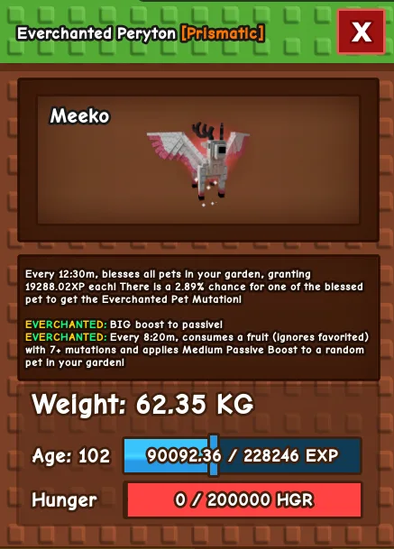 HUGE GUILDED Peryton 62KG AGE 100+ FAST DELIVERY
