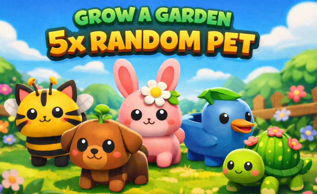 5x Random Pets Grow a Garden Roblox — Account account