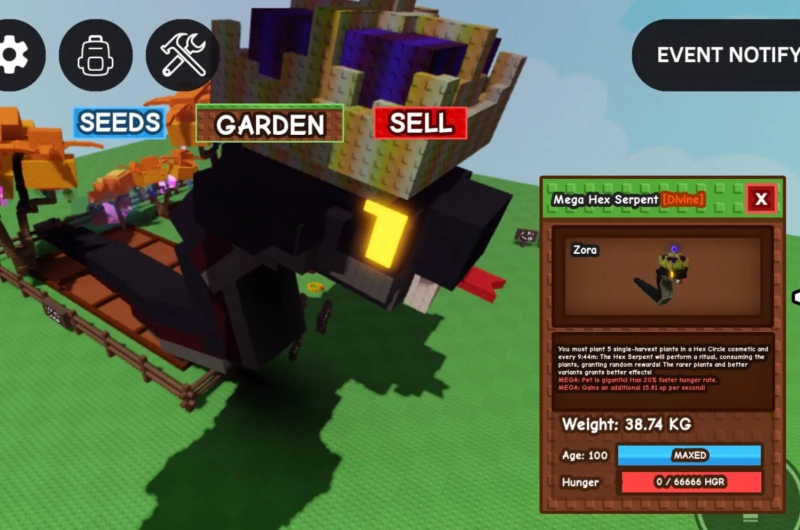 Huge MEGA Hex Serpent- 38.74 KG (Age 100)