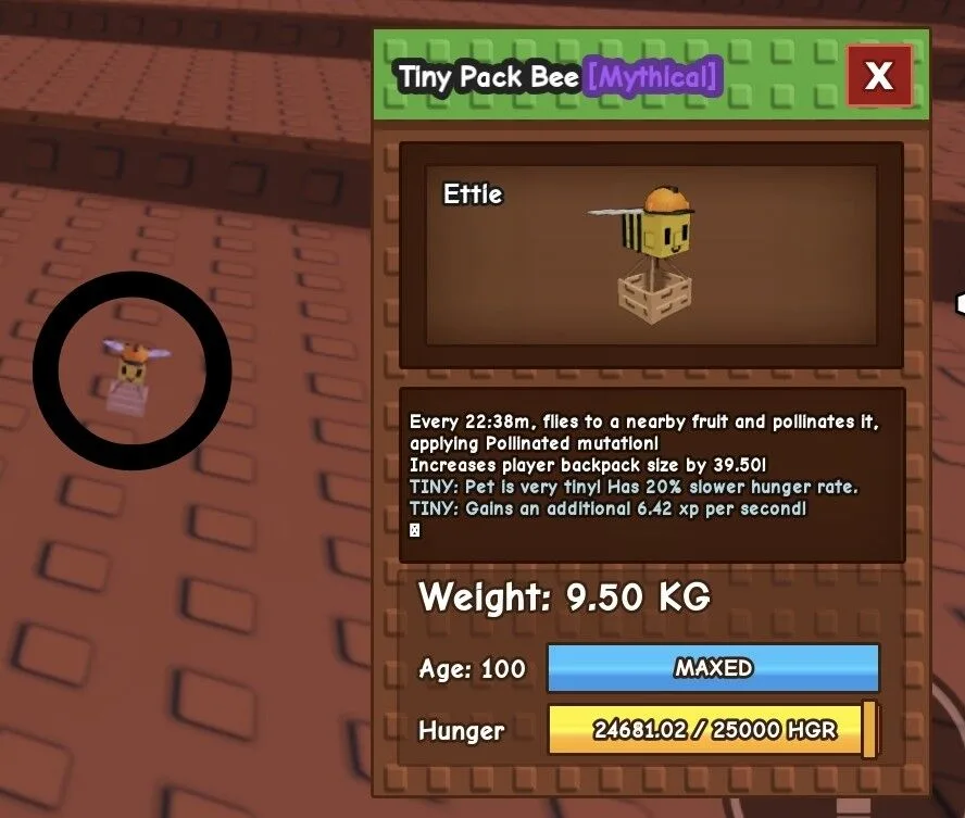 TINY Pack Bee - 9.50 KG (Age 100)