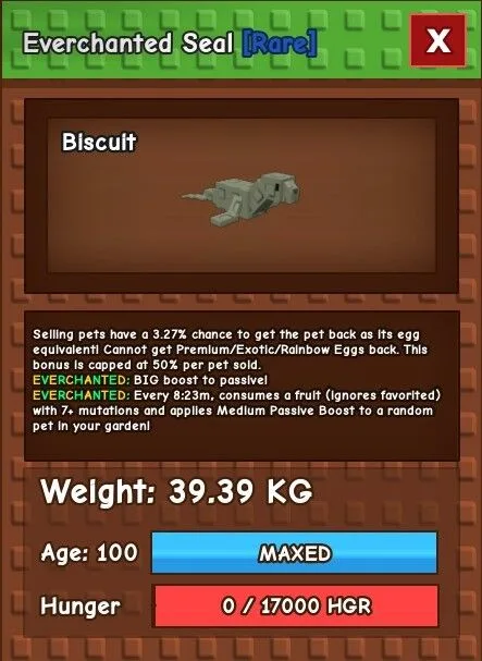 Everchanted Seal 39kg — Account account