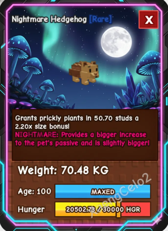 NEW NIGHTMARE HUGE/TITANIC HEDGEHOGS 70.48KG I MAX 100 AGE l READY TO USE - 2.20X - NO TOY PET COLLECTIBLES LIMITED STOCK — Account account