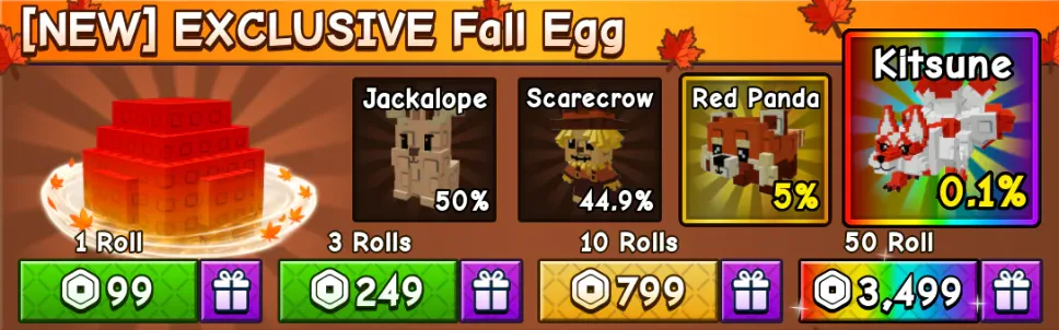 x1 Exclusive Harvest Egg EXCLUSIVE Fall Egg