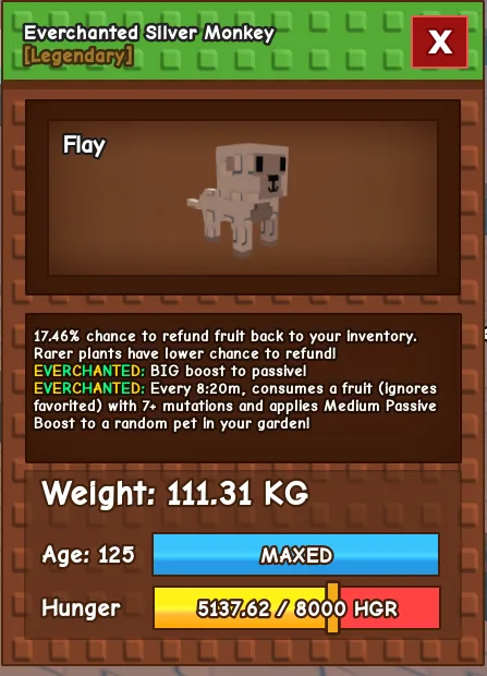 106KG+ Everchanted Silver Monkey // 17.46 Return fruits after selling // The best pet for Magpie Method // Super Handsome — Account account