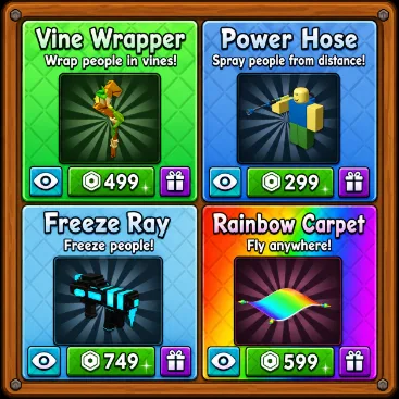All 4 Gamepasses Vine Wrapper + Power Hose + Freeze Ray + Rainbow Carpet 2146R - Grow a Garden 2 - TrustyBloxx — Account account