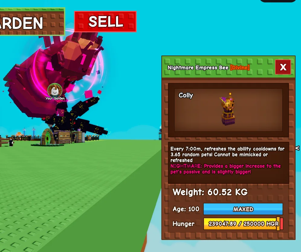 HUGE EMPRESS BEE 60 61 KG NIGHTMARE MUTATION // SEMI TITANIC EMPRESS BEE — Account account