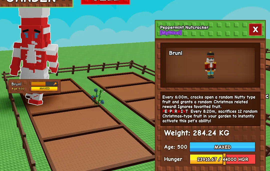 280KG+ PEPPERMINT Nutcracker Mythical // super handsome // Age 500 MAXED // Christmas Rewards // Heavy Pet
