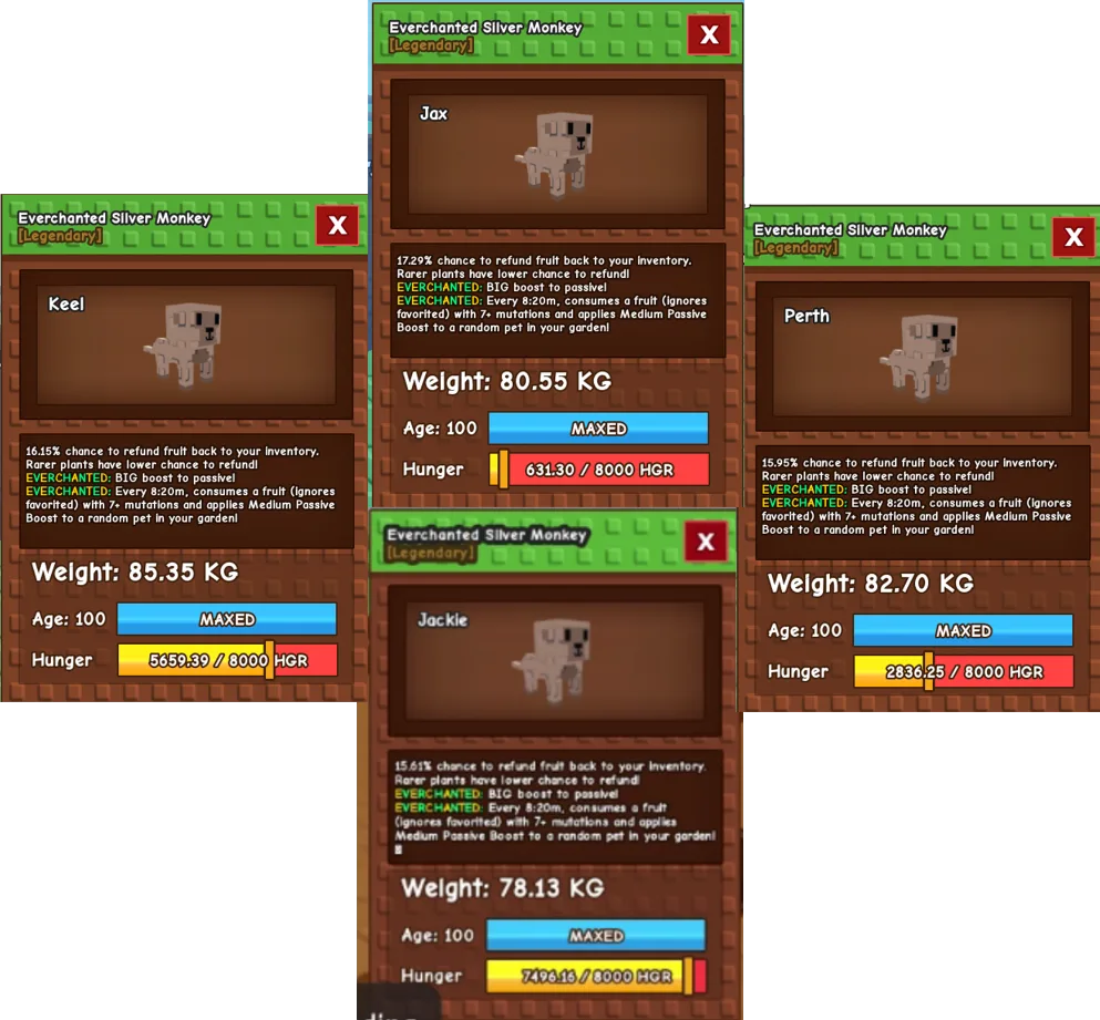 6 Titanic And Godly Size Silver Monkey // all are over 85kg/// note this picture just for visuallizing... real detail is all are above 85kg