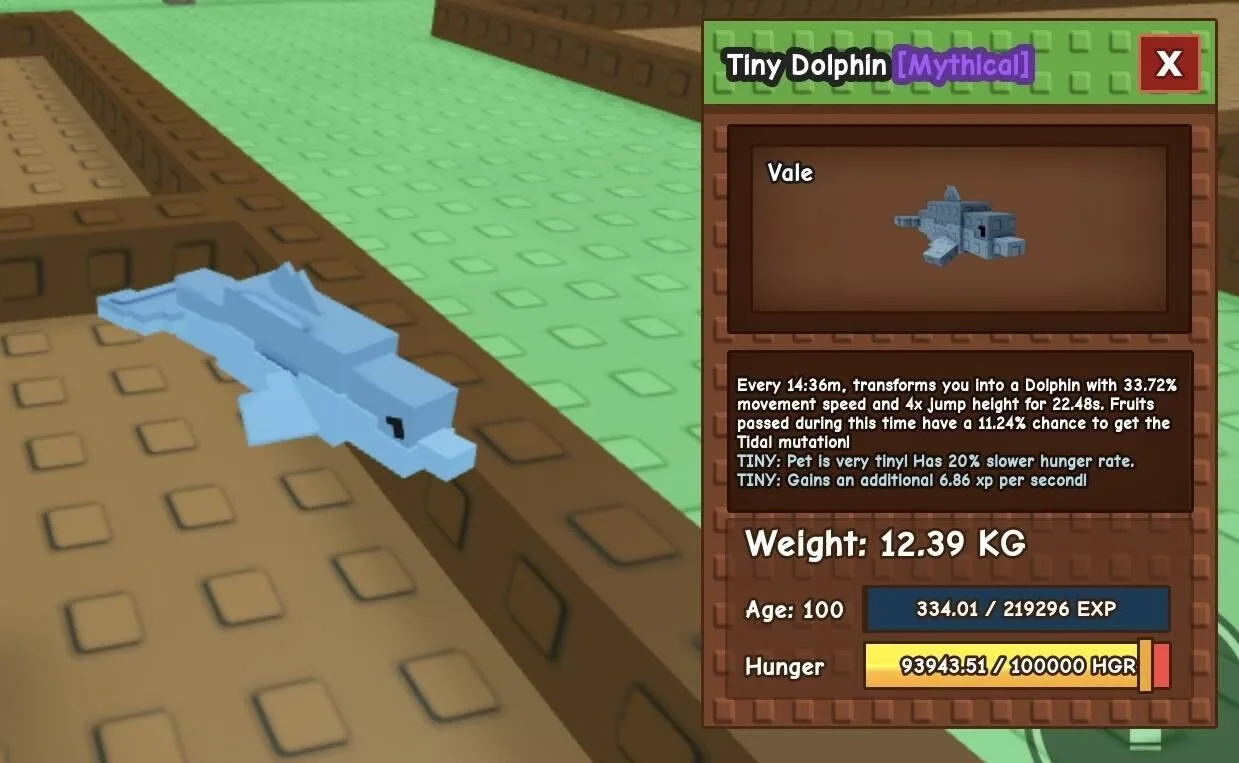 TINY Dolphin - 12.39 KG (Age 100)