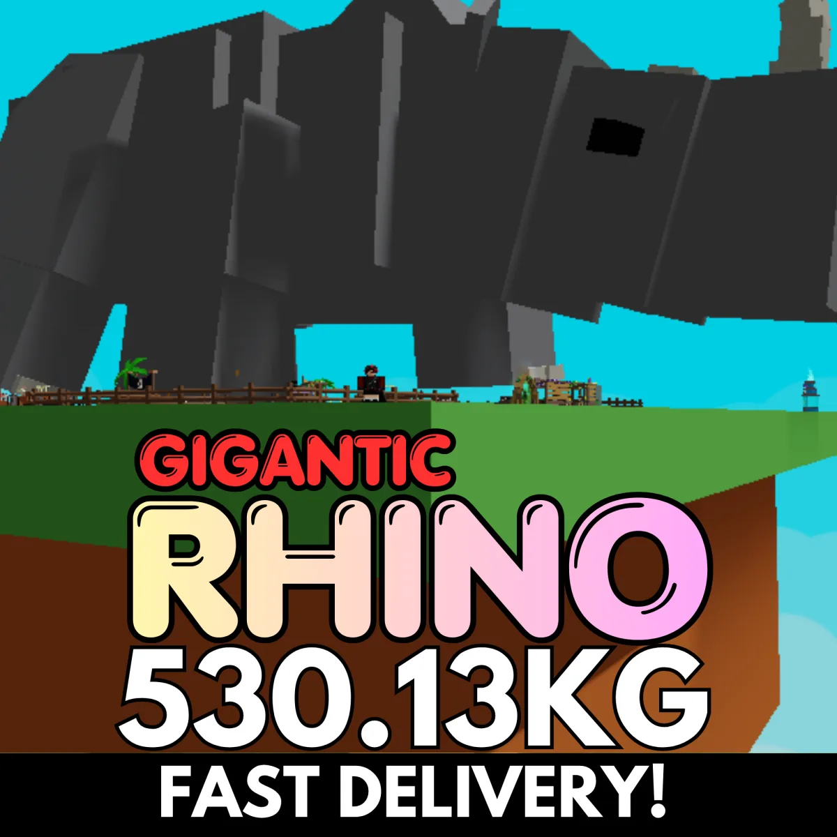 GIGANTIC RHINO 530.13KG Colossal Rare Size Age 500 INSTANT DELIVERY