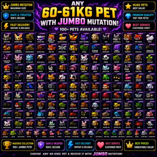 Order Any 60KG-61KG JUMBO Pet Choose Your Pet Below Guaranteed Weight — Account account