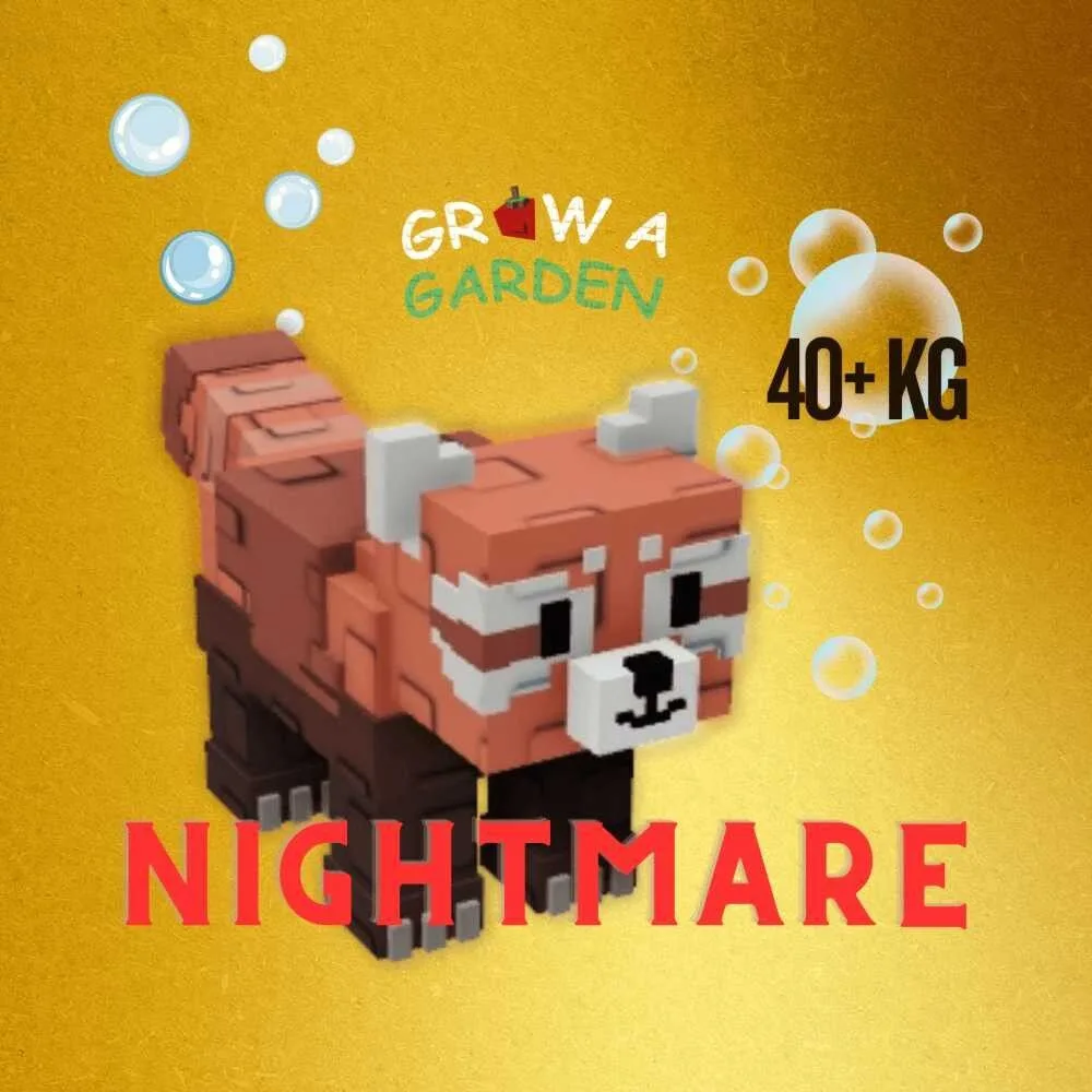 Huge Nightmare Red Panda + 44KG - Max Age 100 - Grow a Garden — Account account
