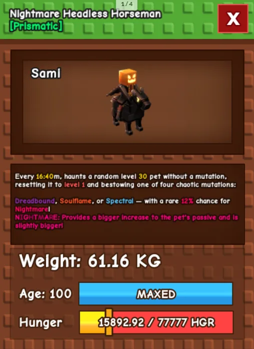 HUGE HEADLESS HORSEMAN NM / VENOM / EVER 60KG-61KG — Account account