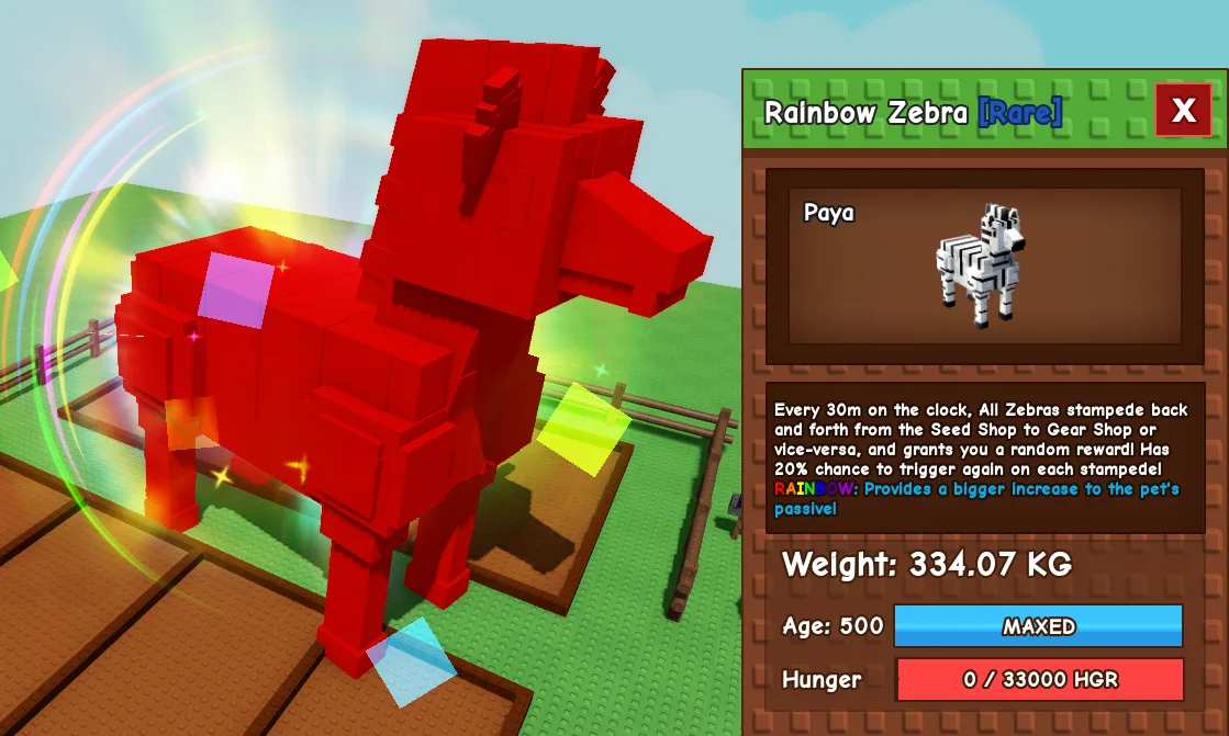 334.07kg Titanic Rainbow Zebra