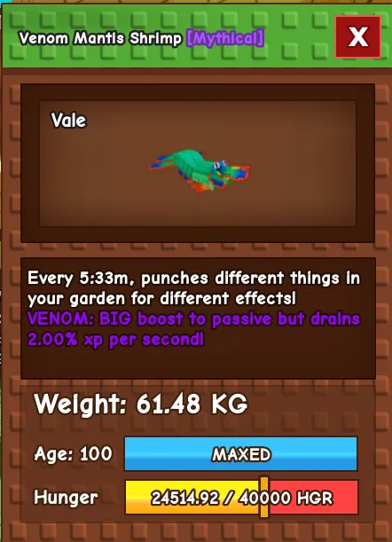 60-61 KG VENOM MANTIS SHRIMP RARE HUGE — Account account