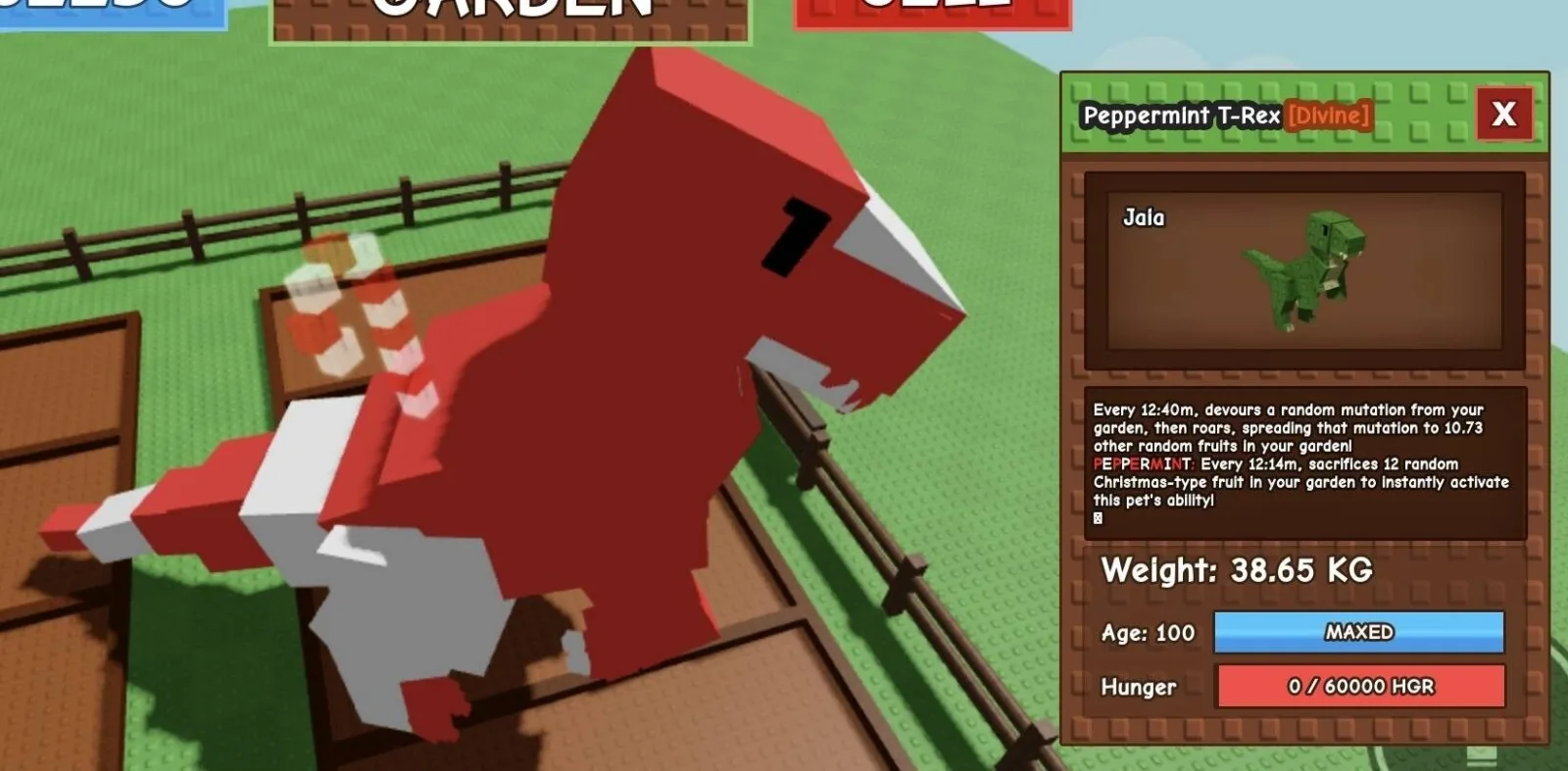 Huge PEPPERMINT T-rex - 38.65 KG (Age 100)