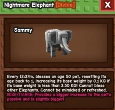 Elephant Nightmare Elephant Age 100 20KG+ ! - GaG 20+KG 100 AGE NIGHTMARE ELEPHANT All Clean Non Dupe !