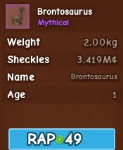 Brontosaurus - Grow A Garden