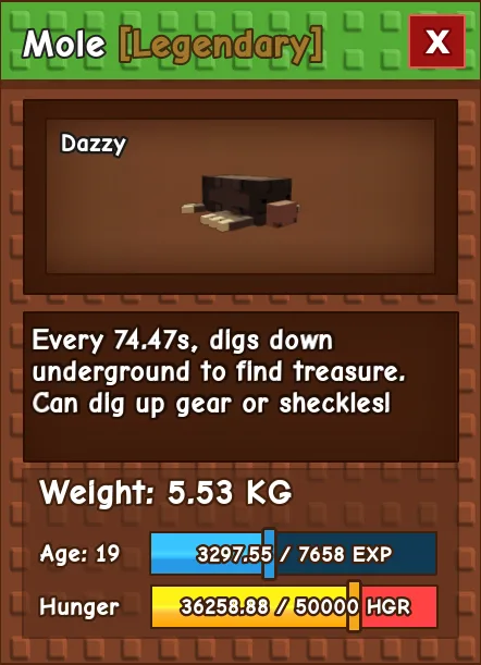 Mole LEGENDARY Age 19 5.53KG