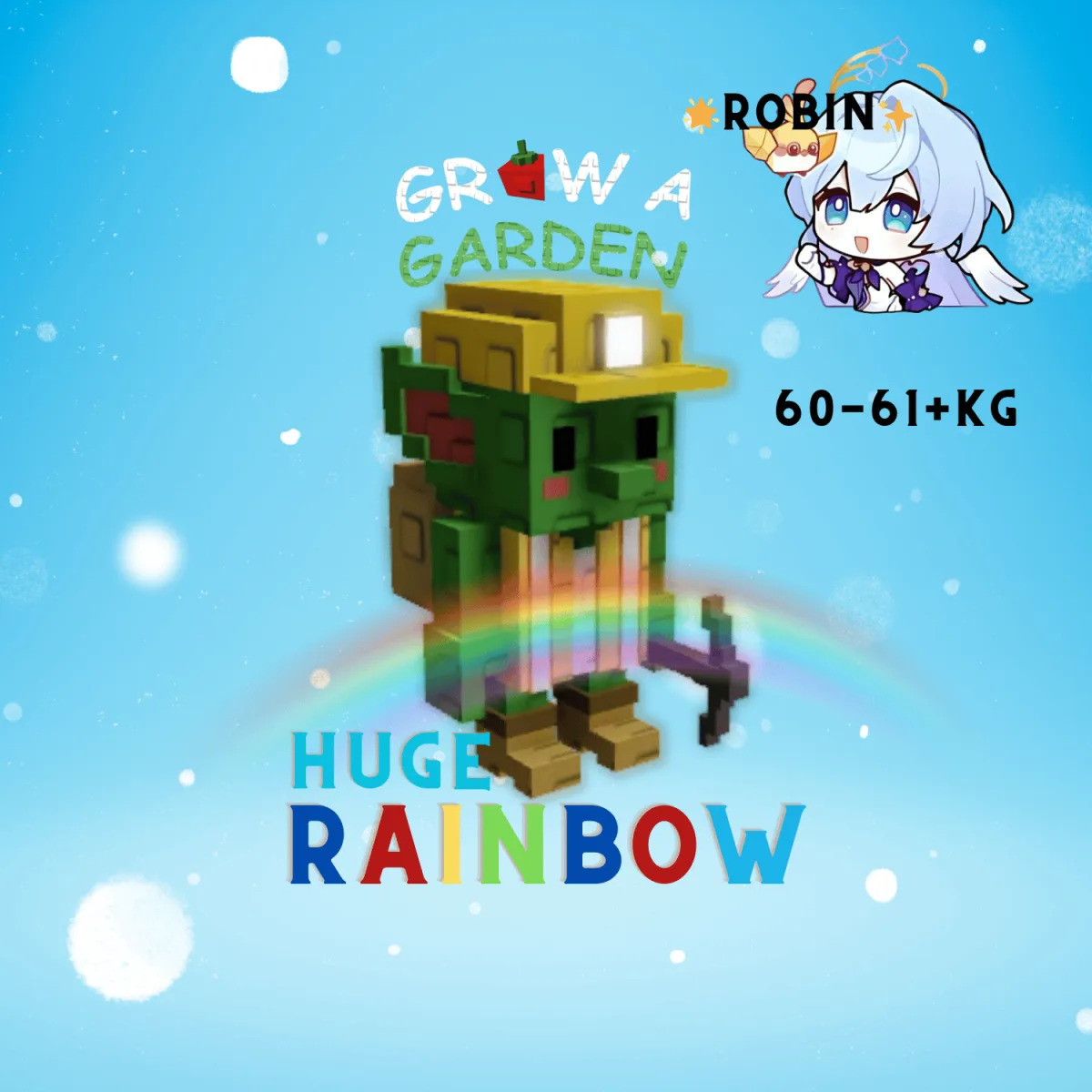 HUGE Rainbow Goblin Miner - 61+KG - Passive Max 5 - Grow a Garden — Account account
