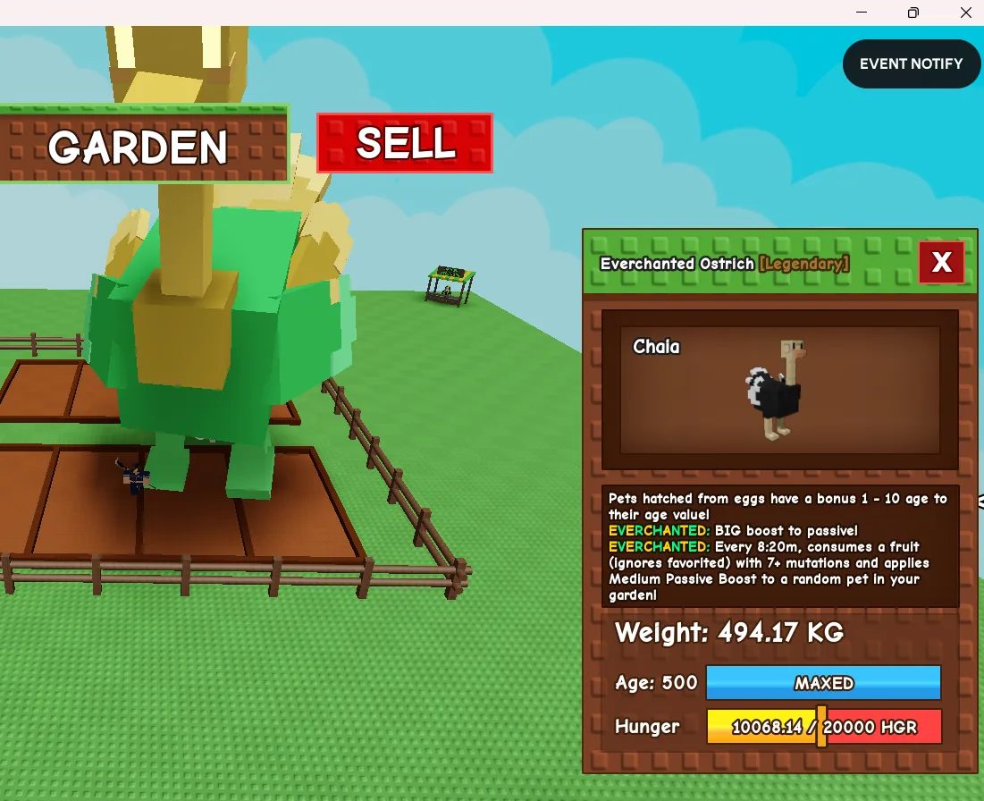 494KG+ Everchanted Ostrich Legendary // super handsome // Age 500 MAXED // Strong Passive Boost