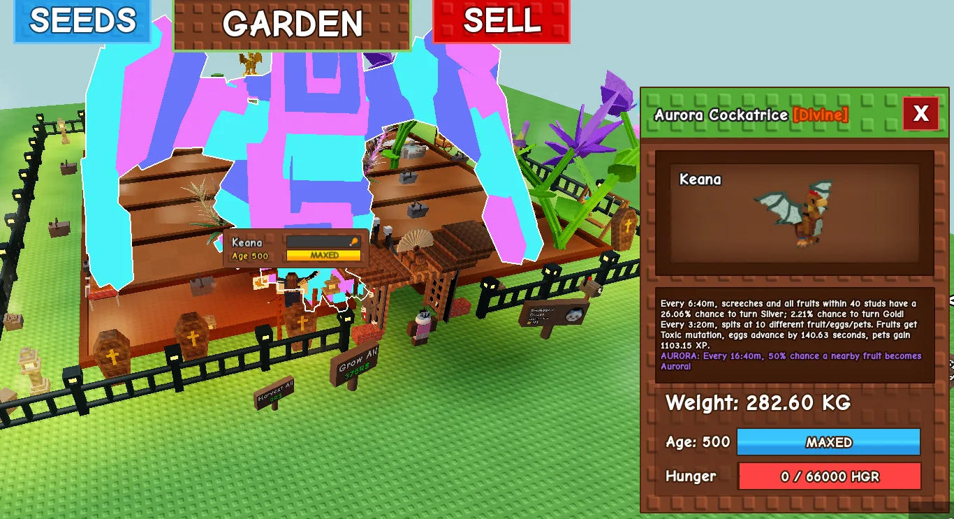 280KG+ Aurora Cockatrice Divine // super handsome // Age 500 MAXED // Mutation Machine // Toxic Silver Gold Aurora
