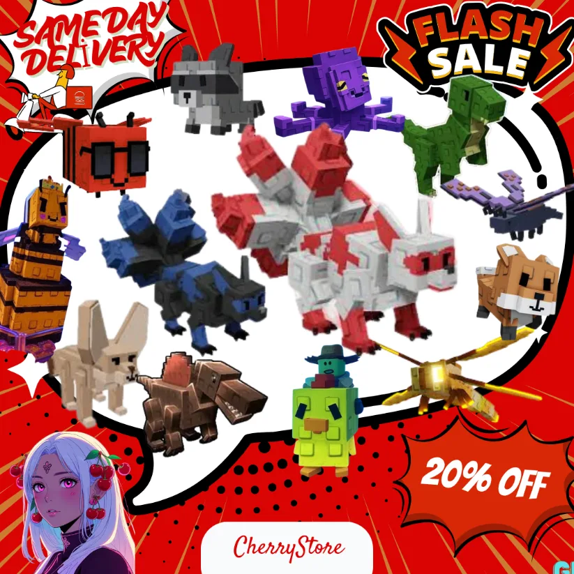 (ULTRA MEGA PACKAGE) Kitsune+ BlueKitsune+ Disco Bee+ Raccoon+ Fennec Fox+ Queen Bee+ Spinosaurus +T-Rex+Butterfly+Dragonfly+Chicken Z+Red Fox+ Mimi