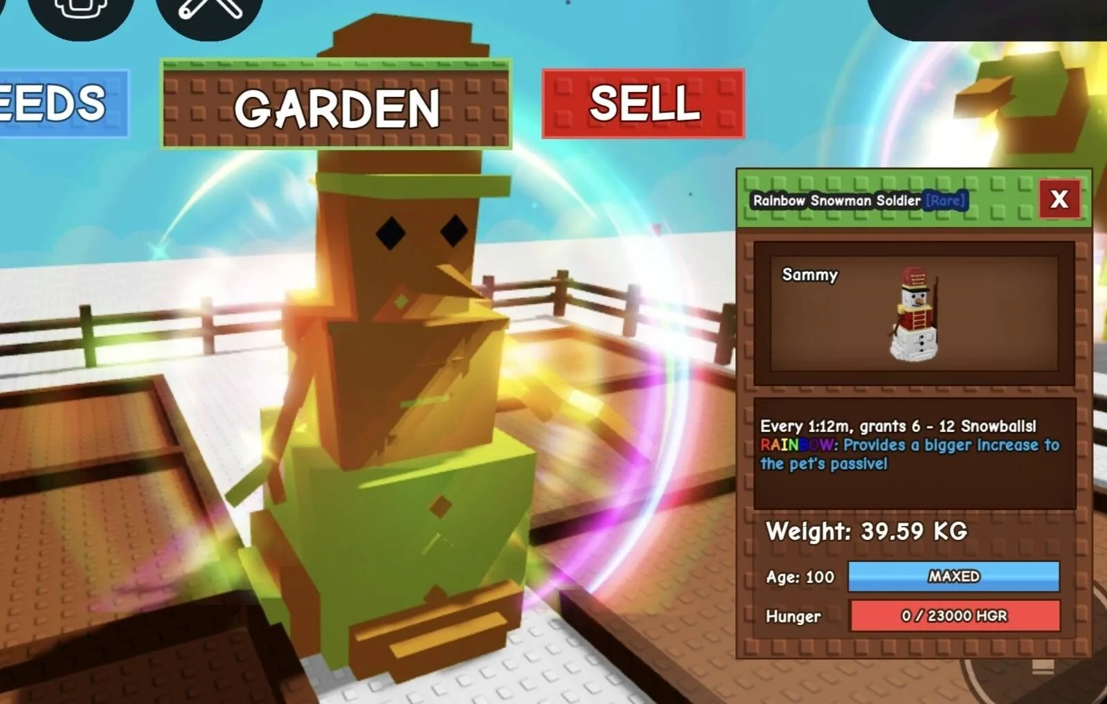 Huge RAINBOW Snowman Soldier - 39.59 KG (Age 100) — Account account