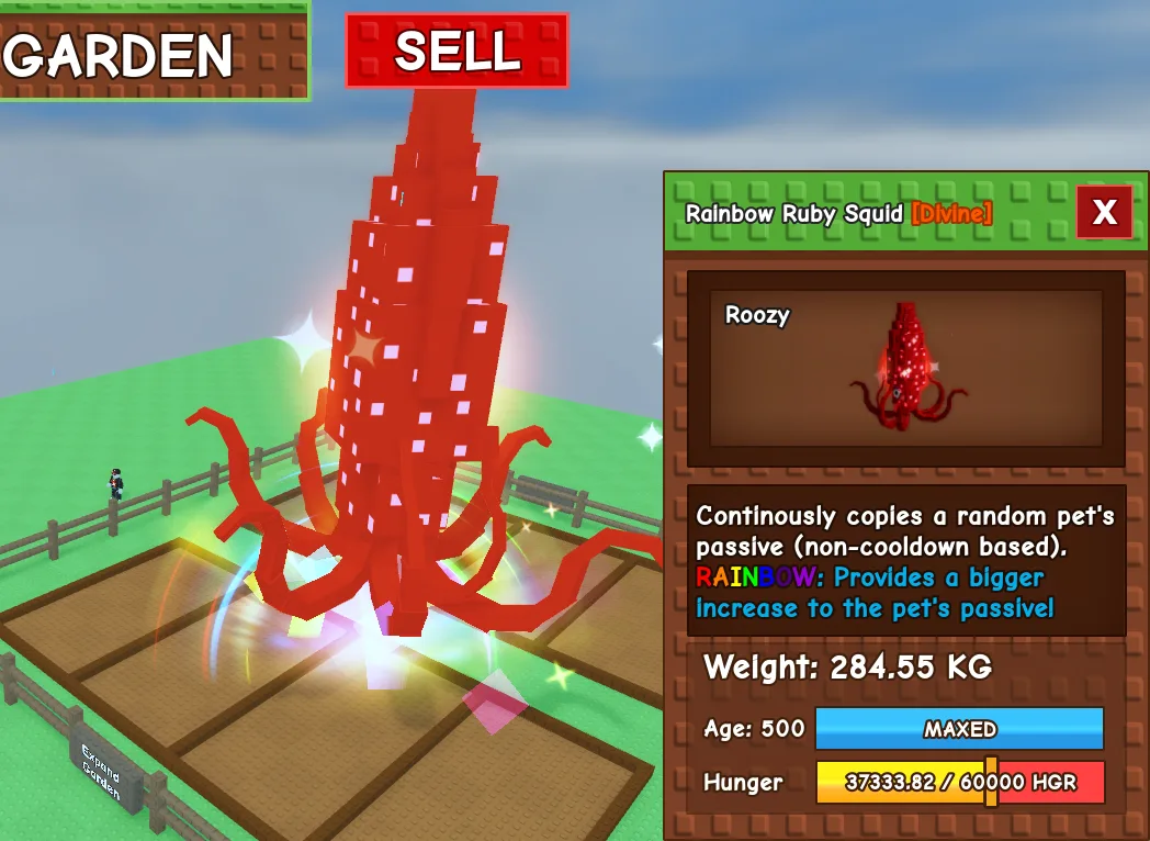 284.55kg Rainbow Ruby Squid
