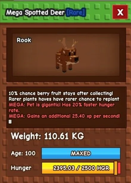 MEGA Colossal Spotted Deer (110.61 KG) GOOD for Pet Collectors! — Account account