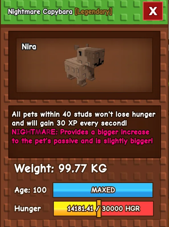 NIGHTMARE COLOSSAL CAPYBARA 99.77KG