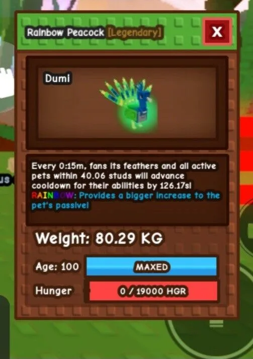Huge Rainbow Peacock 80.29kg cheap — Account account