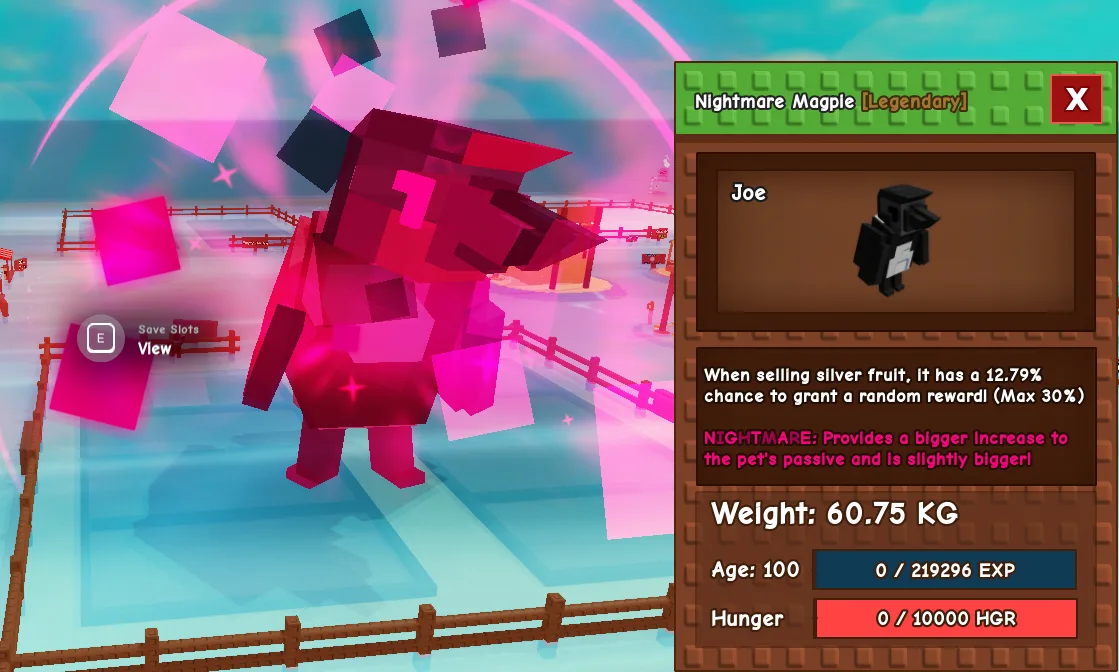 60.75kg+ Age 100 Nightmare Magpie