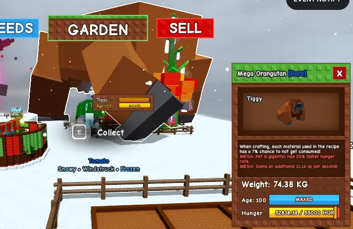 TITANIC HUGE GIANT MEGA ORANGUTAN 74.38KG 100AGE (MEGA MUTATION) // CLEAN // CHEAP // RUSH // RARE