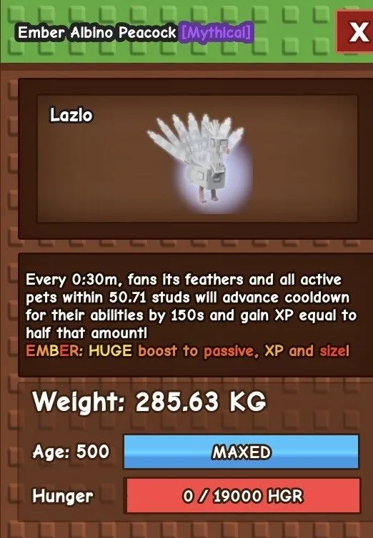 ALBINO PEACOCK 60-61KG ( 280+kg ) FAST DELIVERY