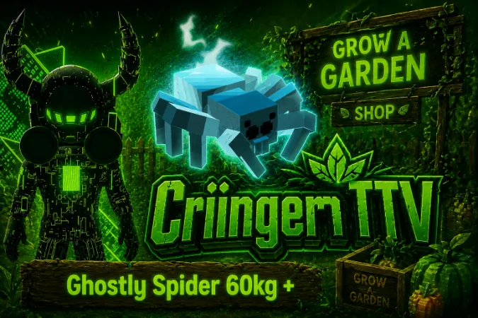 Grow a Garden Huge Venom Ghostly Spider Weight 60KG+ Age 100 (GHS) Instant Delivery and Super Cheap — Account account