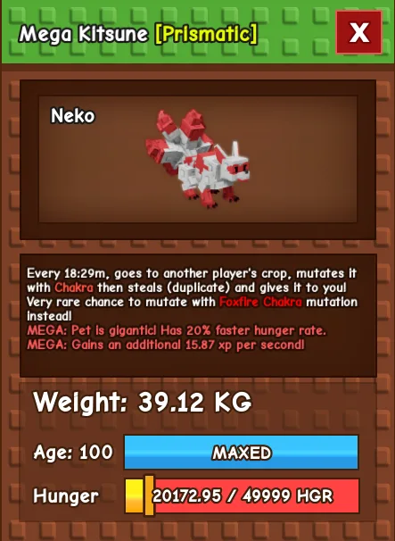 Mega Semi huge Kitsune 39.12KG — Account account