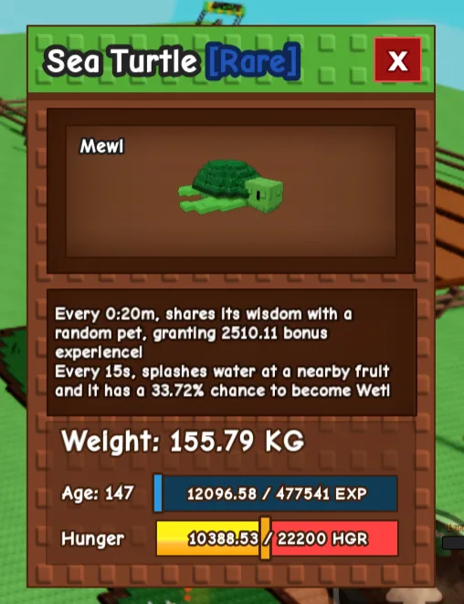 Titanic sea turtle Age 147 155kg and 20 sec cooldown — Account account